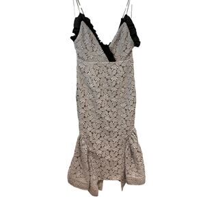 La Maison Talulah Gray Lace Peplum Shift Dress Medium